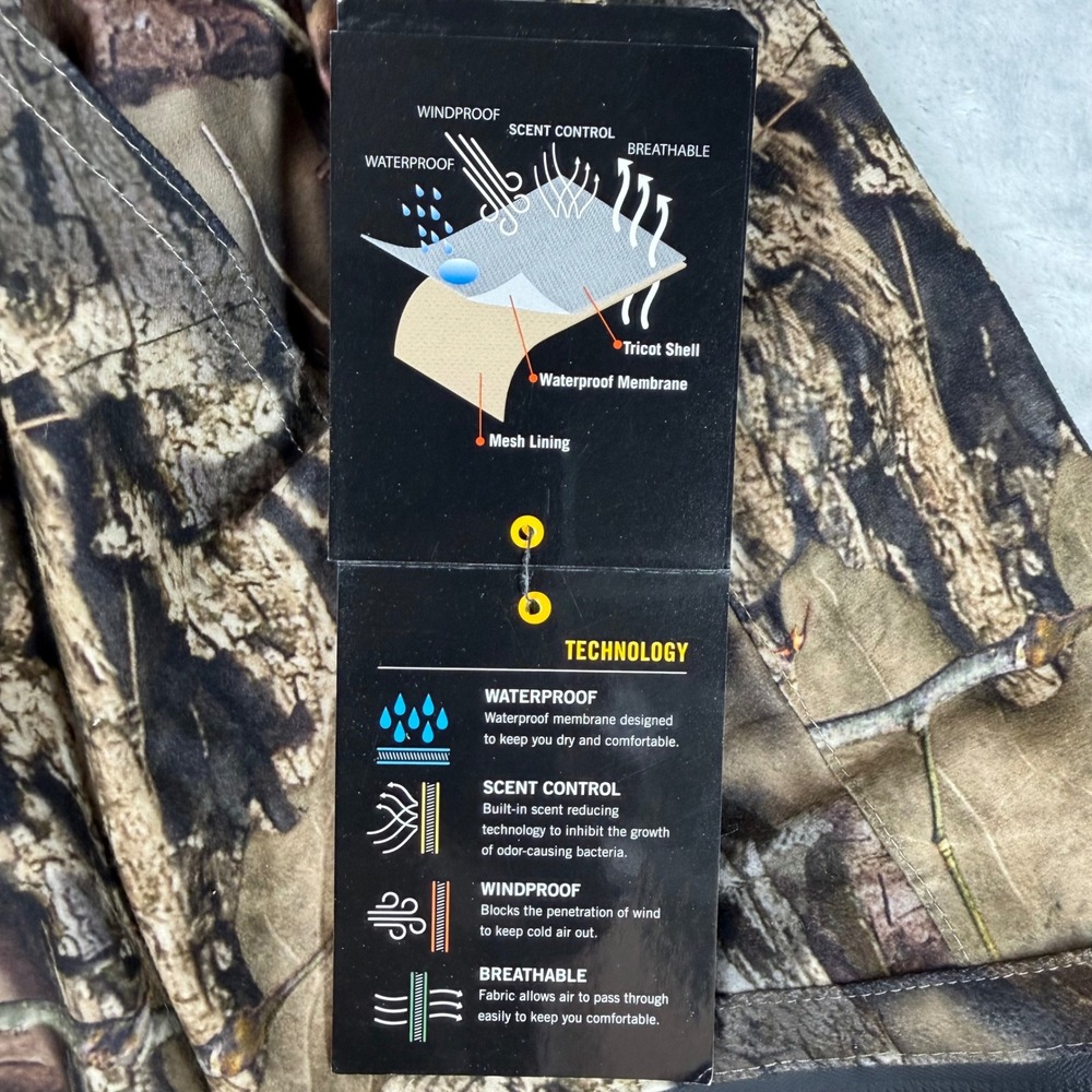 Mossy Oak Mens Scent Factor Waterproof Camo Hunting Pants 3XL 48/50 MO CTRY DNA - Picture 5 of 16